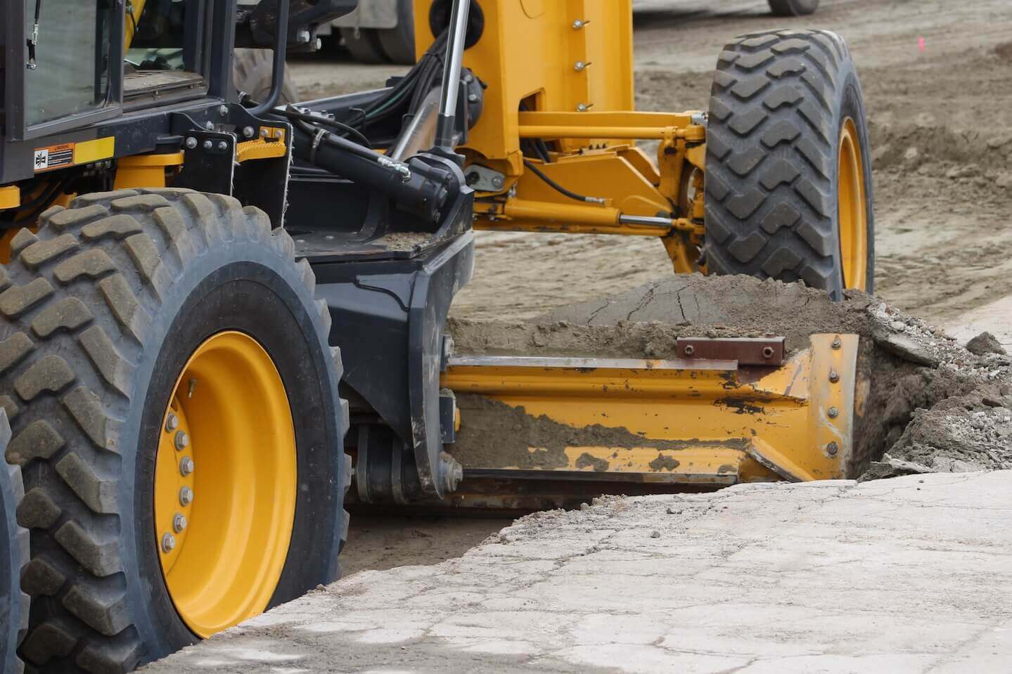 Excavation and grading equipment at work